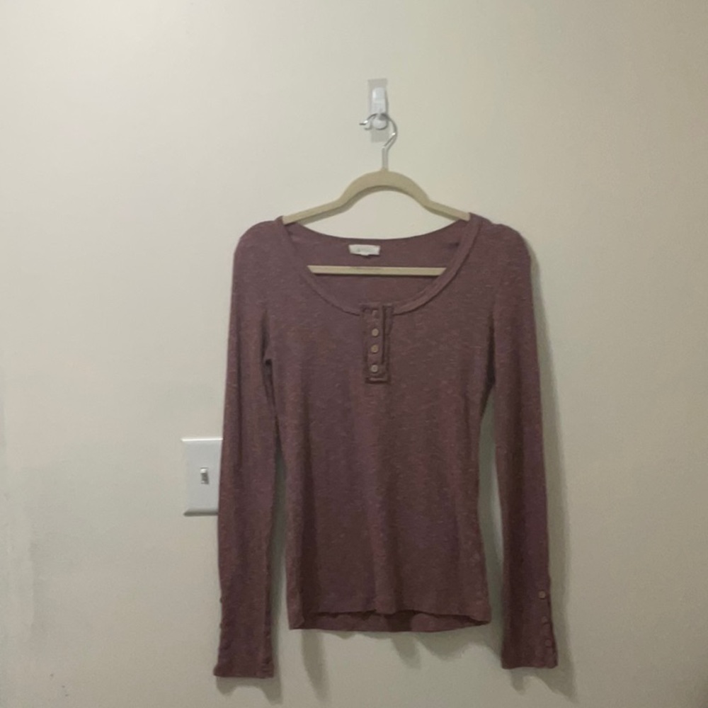 LA MIEL Purple Fitted Long Sleeve Blouse